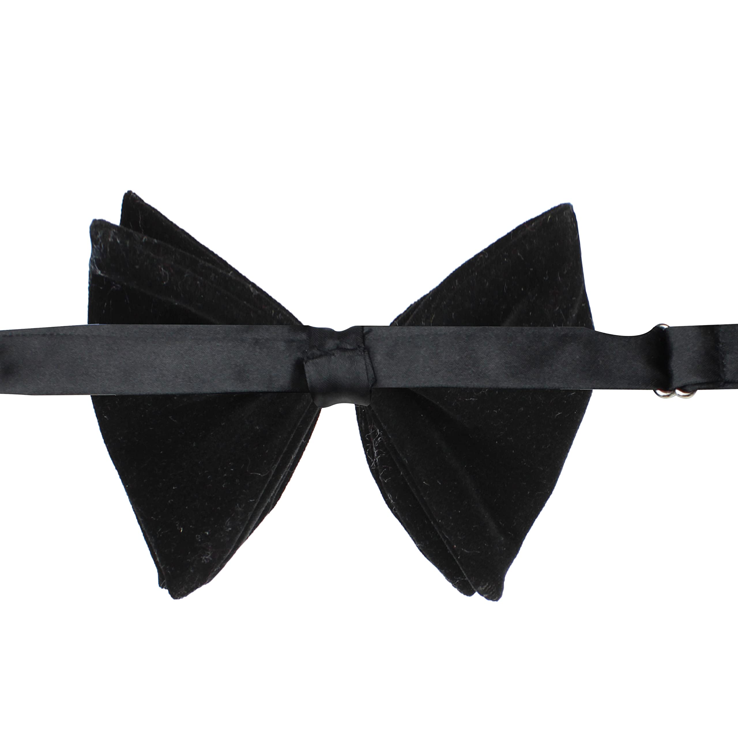 Peluche Solid Essentials Mini Butterfly Black Velvet Bow Tie - Image 6 thumbnail