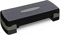 Amazon Basics Adjustable Aerobic Step Platform - Stackable 4" & 6" Risers, Non-Slip Home Workout Stepper, 400lb Capacity