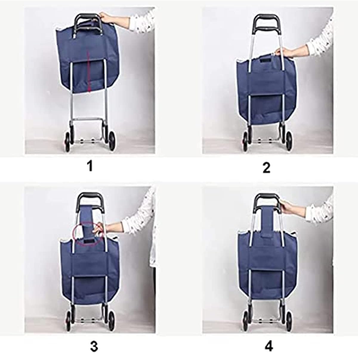 Panier Sac De Remplacement-Portable Étanche Oxford Tissu Panier Chariot Sacs Chariot Accessoires (Bleu)