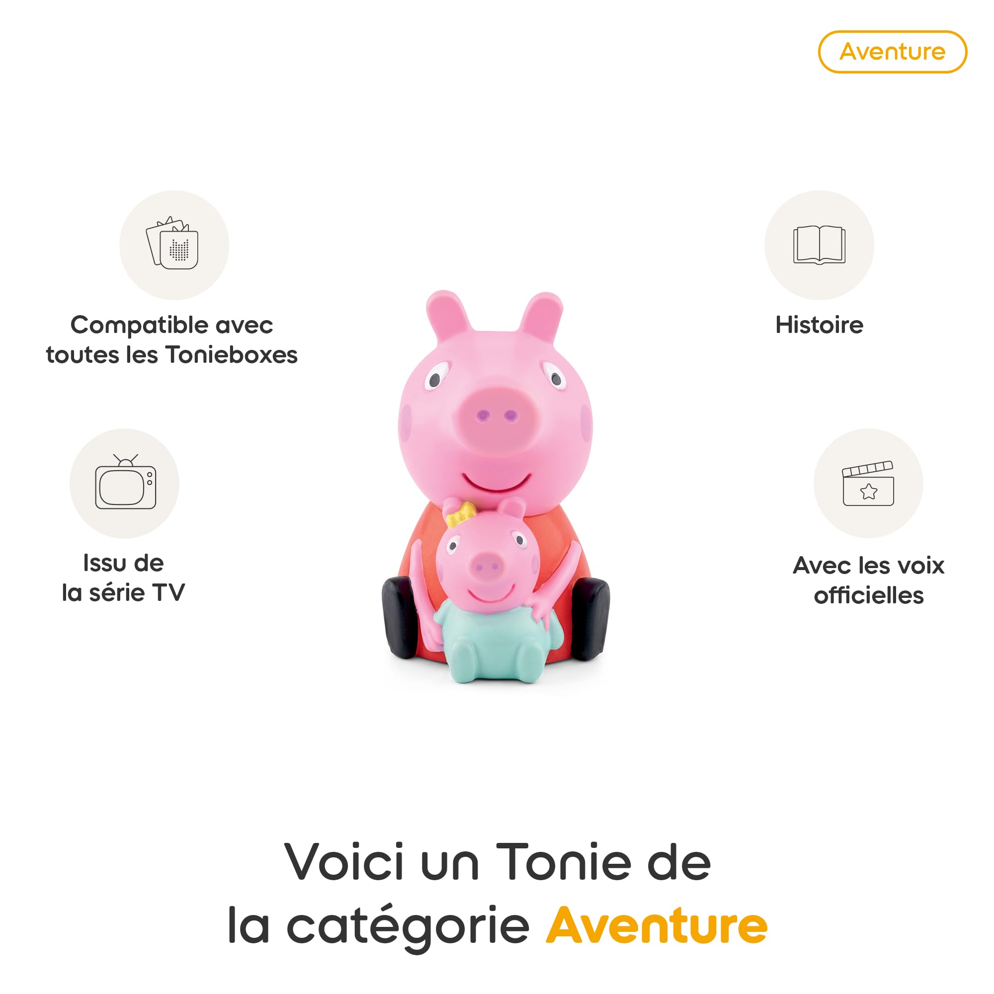 tonies Figurine Peppa Pig - La Nouvelle Petite Sœur - Personnage Audio pour conteuse Toniebox 2, 3 Ans et Plus - boîte à Histoires Vendue séparément