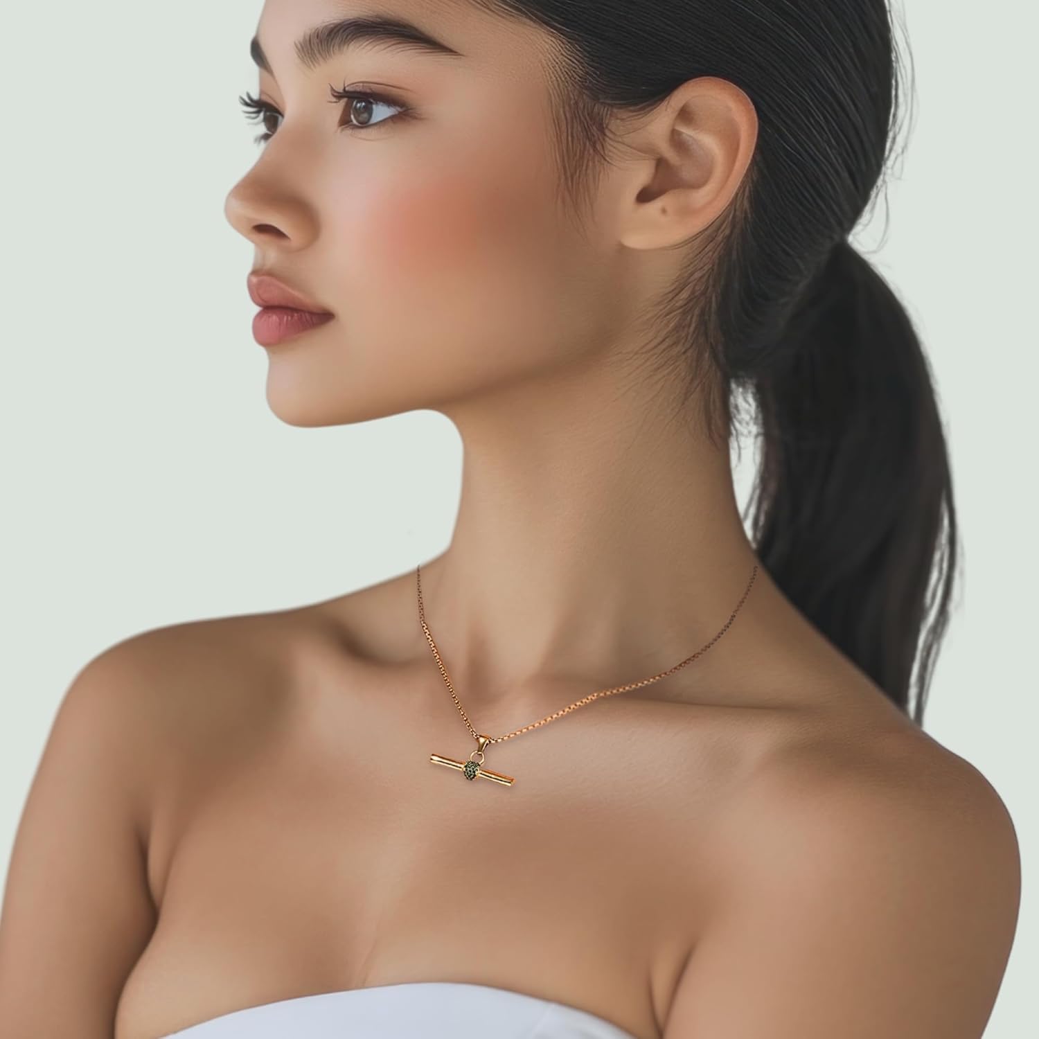 Horsebit Y & T-Bar Necklace – In Silver & 18K Gold Plated Stainless Steel, Adjustable Chain, Horse Jewelry, Hypoallergenic. Tarnish-Resistant - Image 4