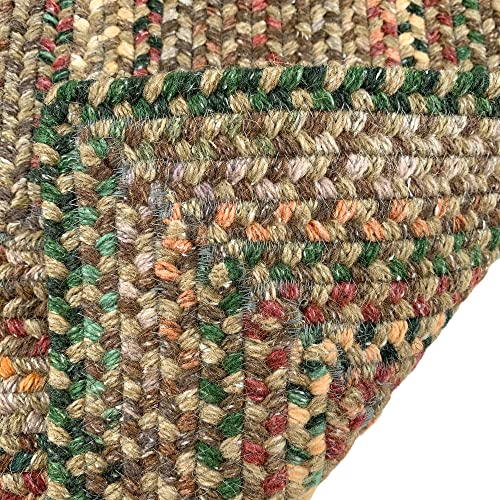 Capel American Heritage Tan Multi 0' 24" X 0' 36" Concentric Rectangle Braided Rug #TOP6