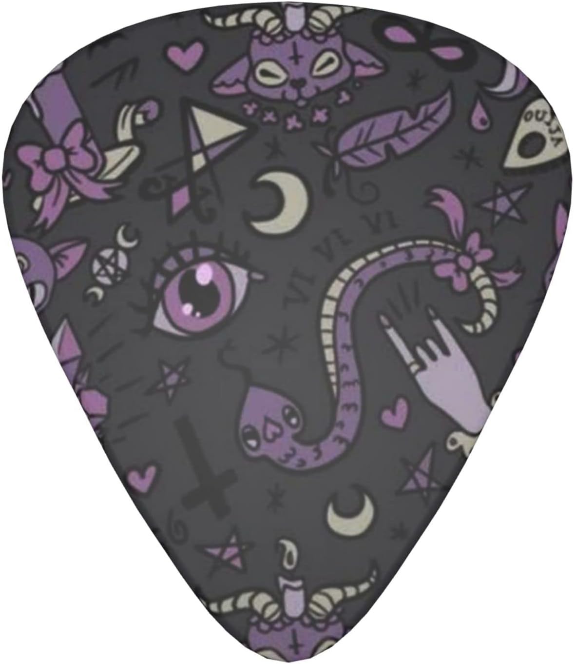 Guitar Picks 24pcs,Purple Black Goth Spooky Printed Guitar