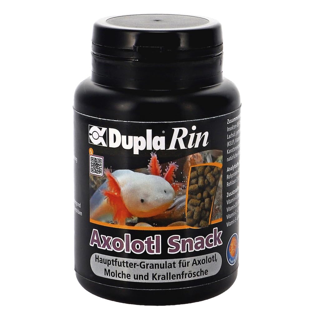 Dupla DuplaRin Axolotl Snack I 80 g I Nourriture en granulés de qualité supérieure pour axolotl, tritons et grenouilles à griffes I Pour une croissance saine et des défenses fortes I Nourriture