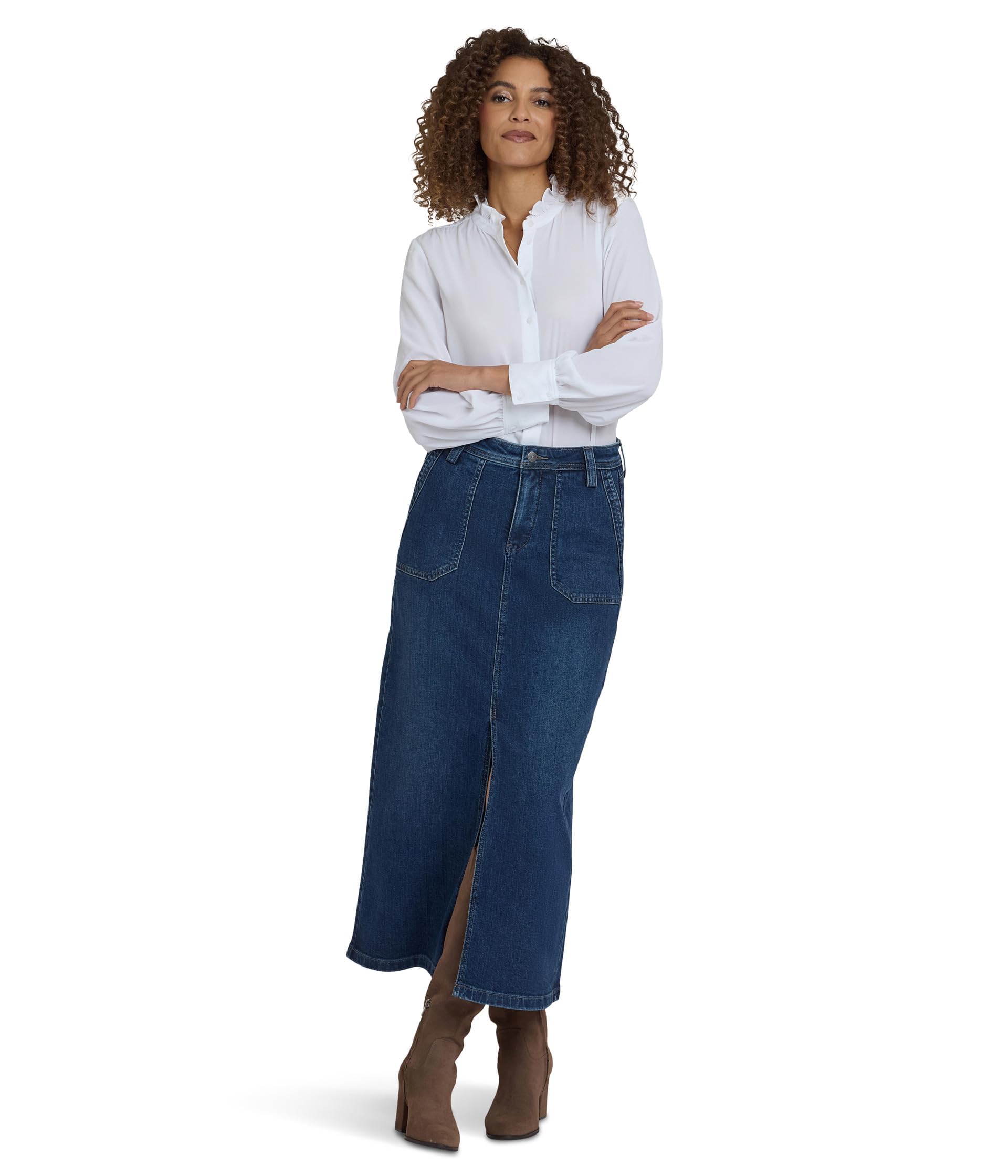 NYDJ Womens High-Rise Long Skirt