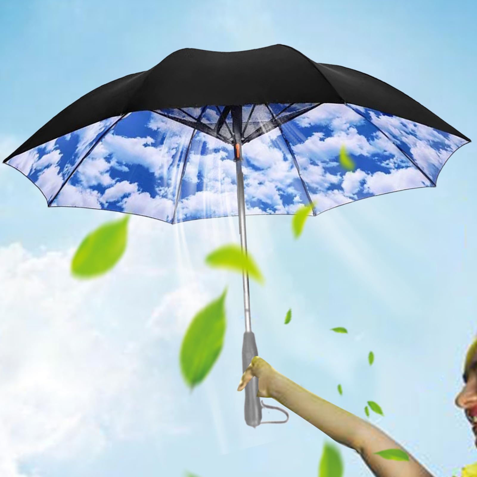 Paraguas de ventilador de vapor genérico portátil con protección UV
