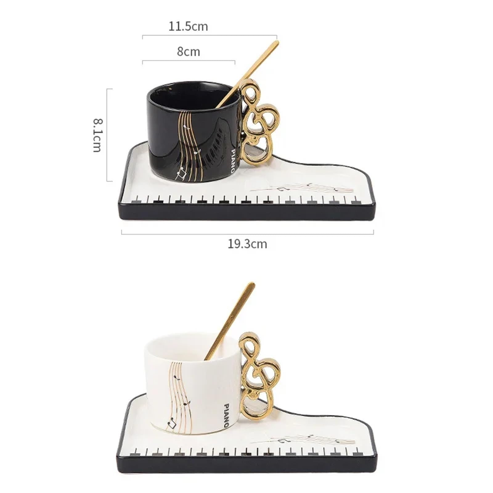 Kaffeetassen Set Kreative Keramik Kaffeetasse Teller Set Büro Mark Becher Tee-Set Tasse(White)