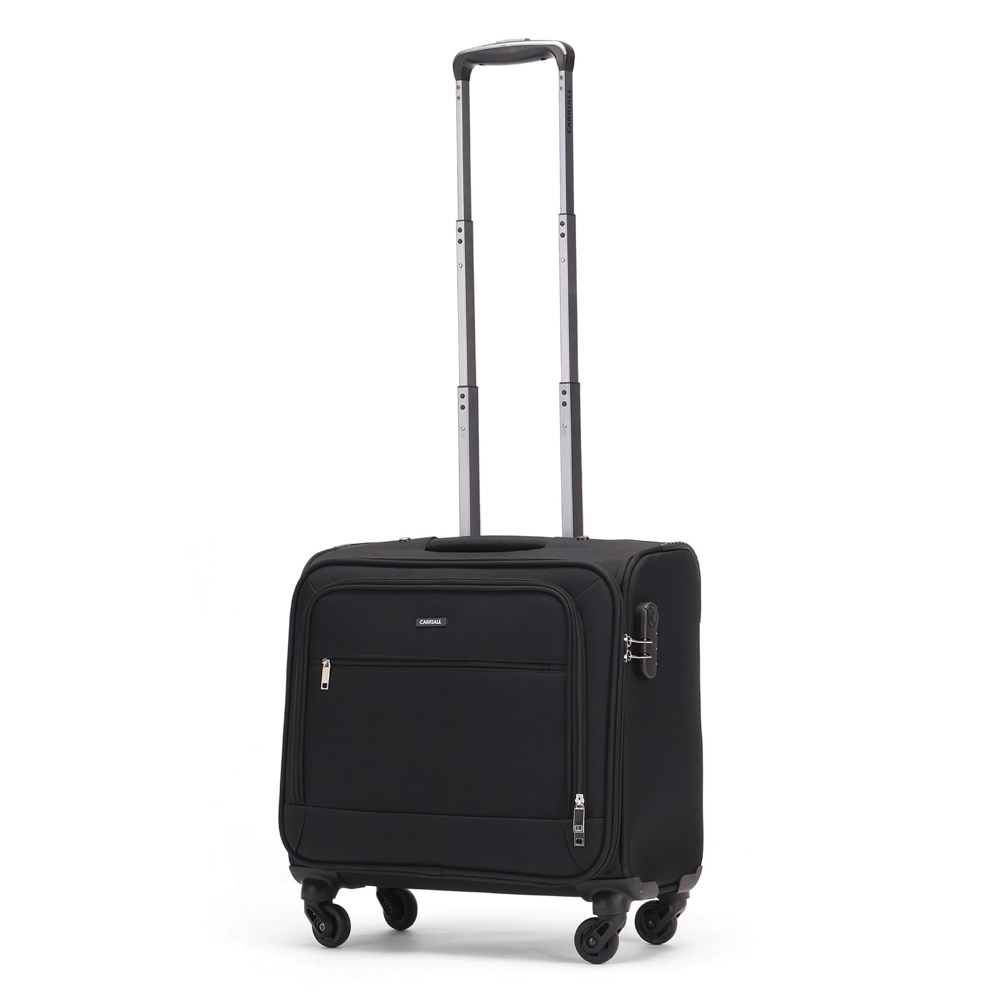 Flight Overnighter Trolley Bag with 15.6” Laptop & 13” iPad Padded Compartments | Telescopic Handle | Combo Lock | 360° Spinner Wheels | Water-Resistant Interior (Black)-image-33