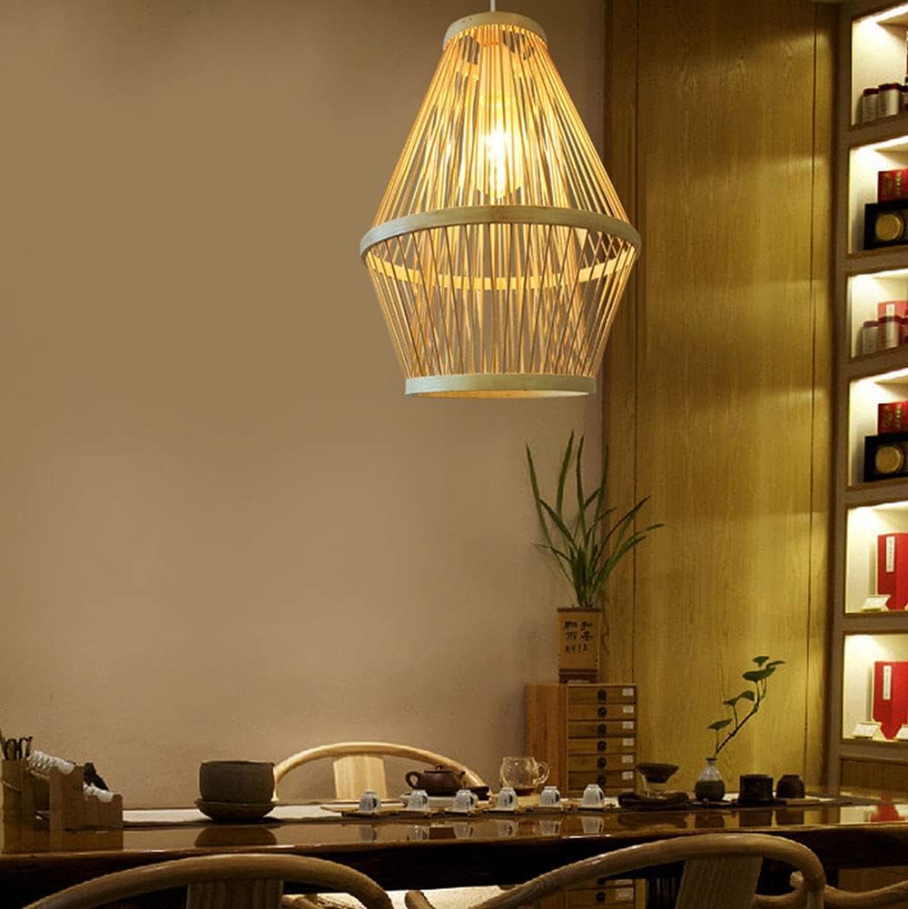 Lámpara Colgante Estilo Granja con Pantalla Hueca, Estilo Bohemio, de ratán, para Pasillo, Techo, de Lujo.