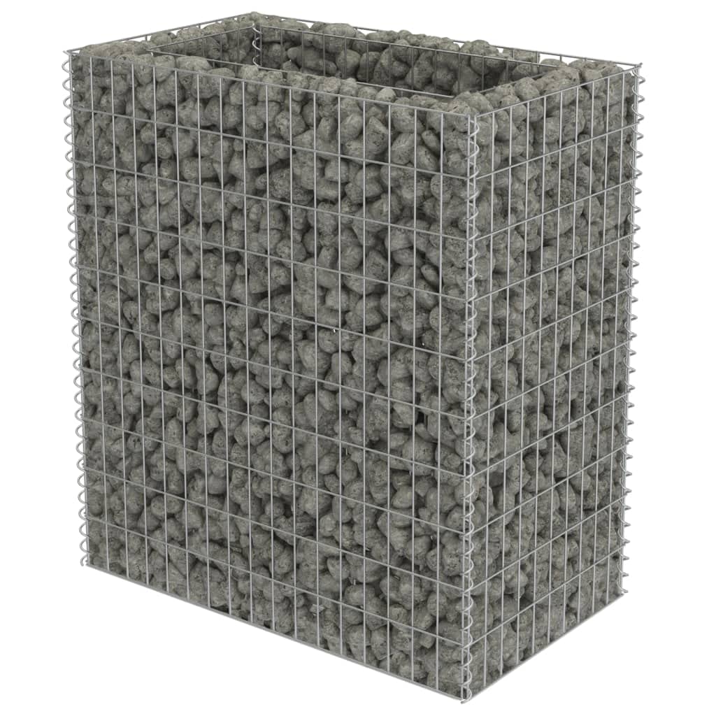 Vidaxl Silver Galvanised Steel Gabion Raised Bed 90X50x100 Cm | Versatile And Durable Planter For Garden Or Patio | Ideal For Flowers Or Plants | High Load Capacity
