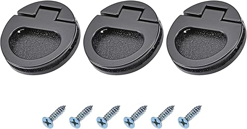 METALLIXITY Tiradores de anillo empotrado (1.713 in/1.71 pulgadas), 3 piezas, cierre de aleación de zinc con tornillos, para puerta corredera de