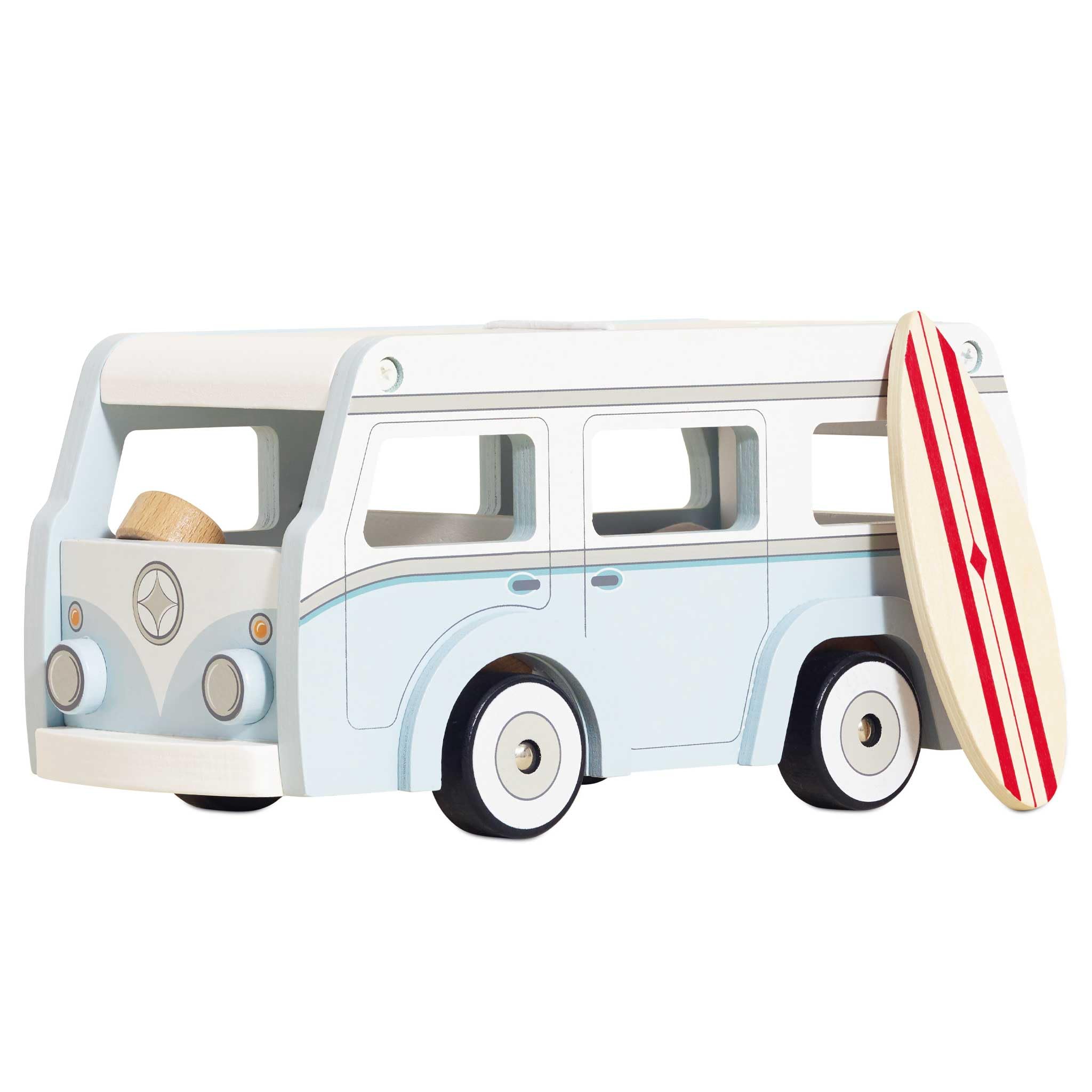 Sponsored Ad - Le Toy Van - Wooden Holiday Campervan with Detachable Surfboard | Suitable for 3 Year Old +