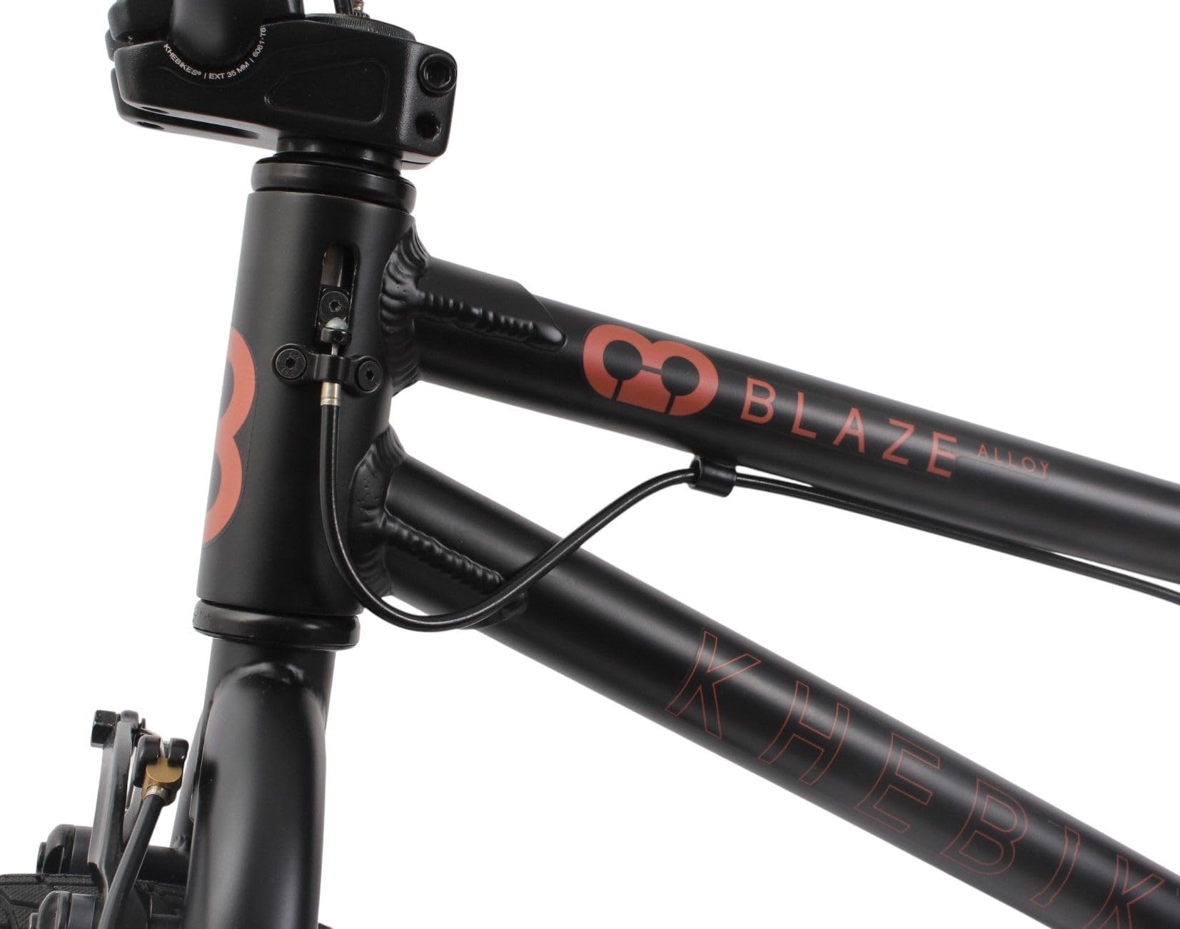 KHE Blaze Vélo BMX 2025 18" – 9,3 kg léger, cadre en aluminium, rotor 360 °, freins en U av/h, pédalier industriel – BMX freestyle pour enfants à partir de 125 cm – Park, Street, Pumptrack - Noir