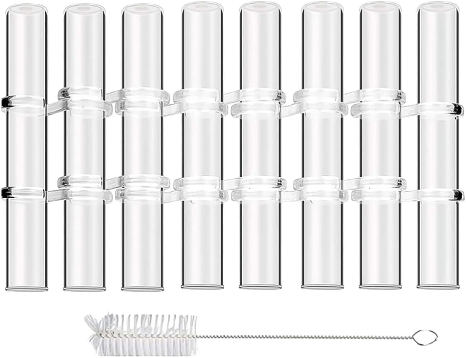 YLmeet 8 test tube vase decorative glass vase hinged bud test tube vase vase flower vase flower arrangement container hydroponic flower holder decoration with hooks and brushes (L)