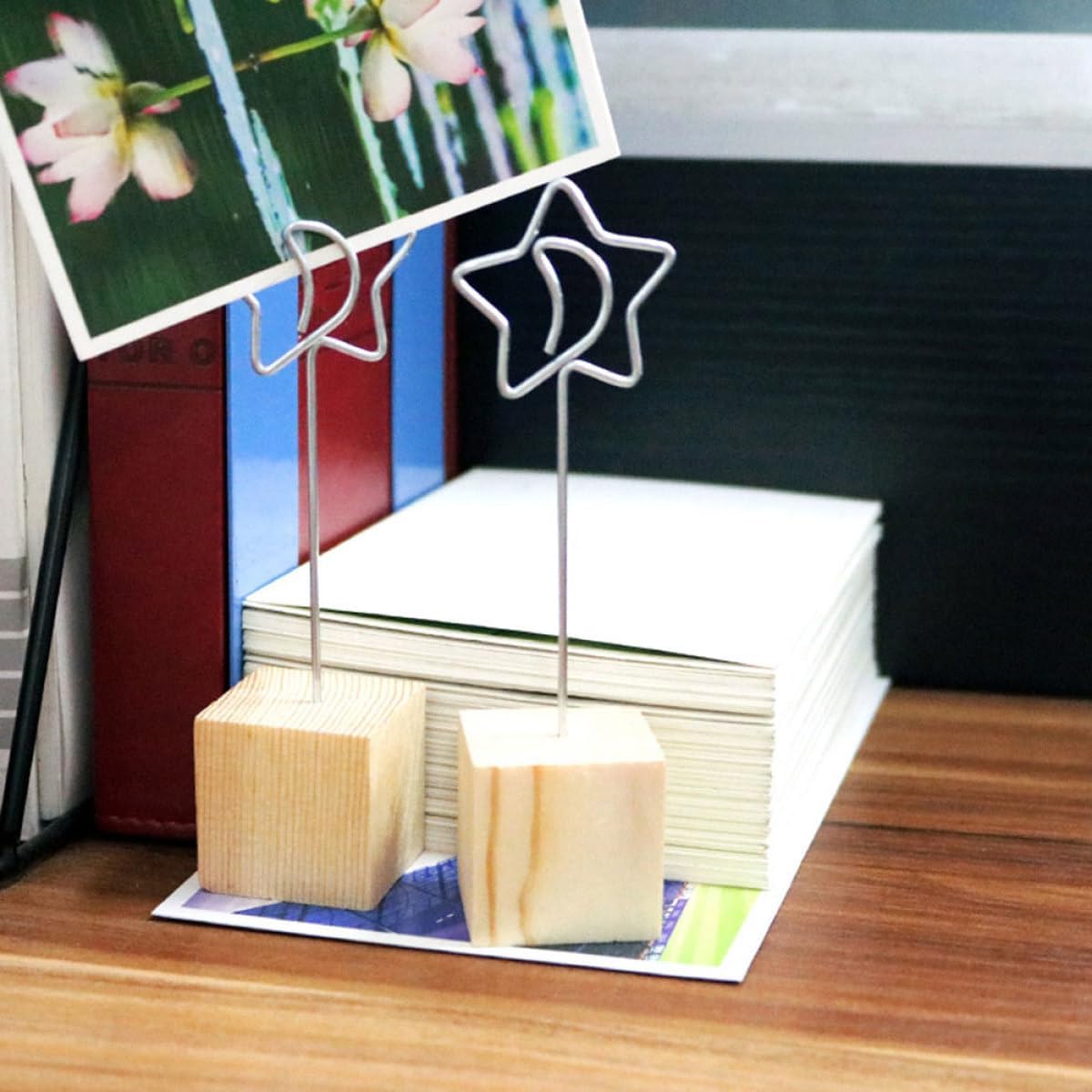 6pcs Creative Desktop Photo Clips Message Note Holders for Home Office Decor Cute Heart Designs Practical Decorative Photo Display Clamps