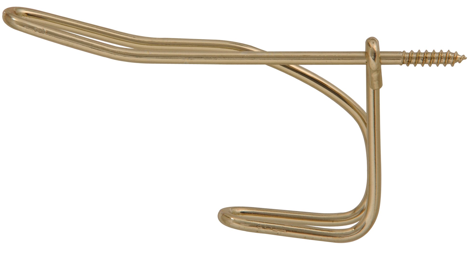 Hardware Essentials 852893 Wire Coat and Hat Hook Brass Plated -2 Pack