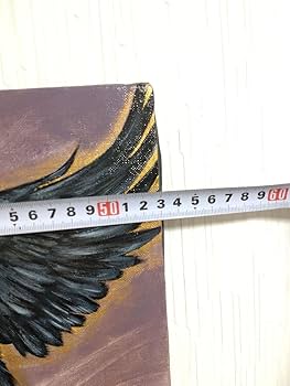 Amazon.co.jp: カラスの油絵 1点物絵画 アイヌ模様 パワーアート 真作