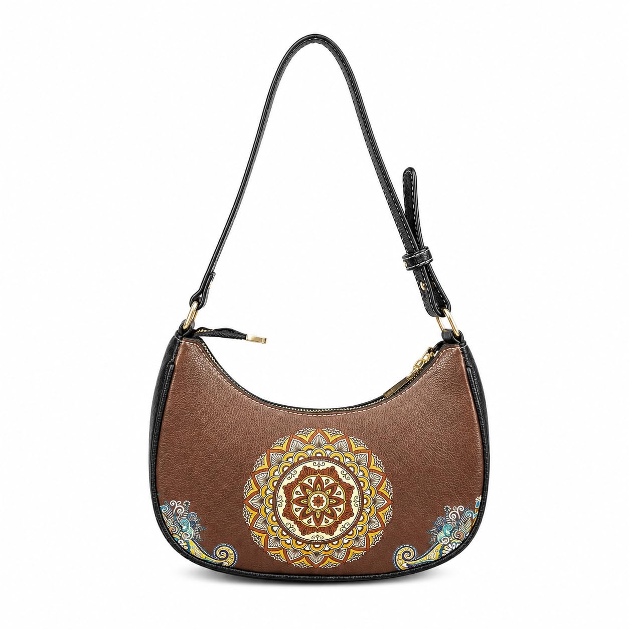santorini Leher Women’s Shoulder Bag | Premium Faux Leather Designer Hobo Bag with Ethnic Print | Stylish & Spacious Everyday Bag-picture-28