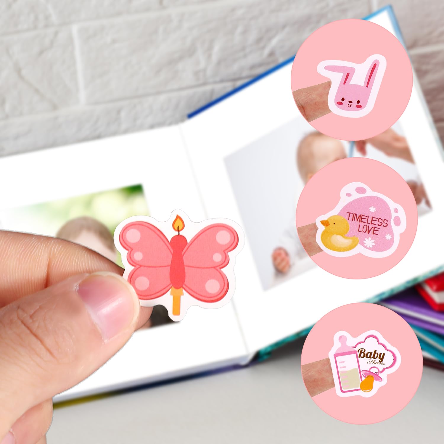 12 Feuilles Autocollant Bébé Fille Pour Scrapbooking - Mignon Stickers De Calendrier Pour Cartes, Enveloppe Et Décoration