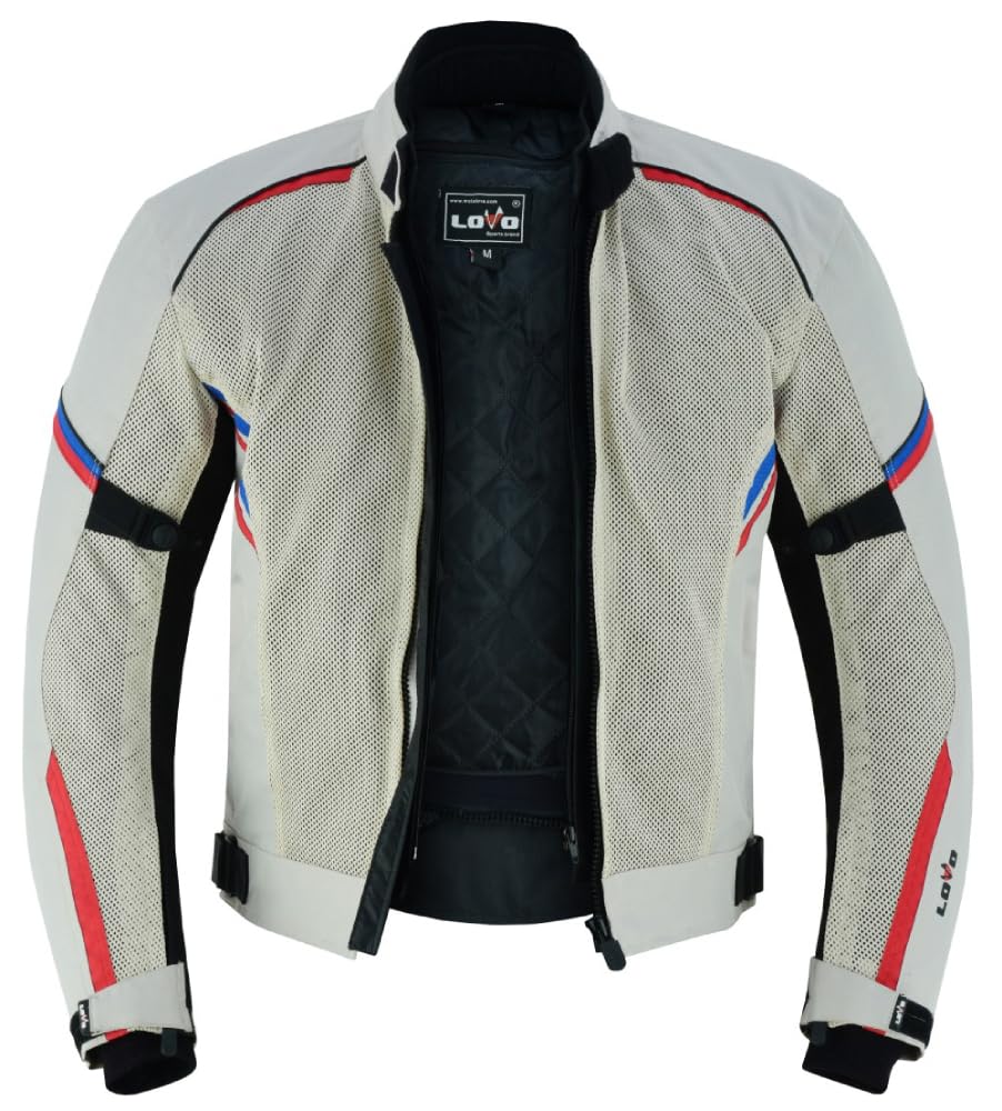 LOVO - Chaqueta Perforada Tricapa de Verano para Moto Hombre - Chaqueta Moto Verano Hombre con Alta Ventilación - Diseño Ligero y Seguro - Protecciones CE Incluidas - Chaquetas de Verano Moto Premium