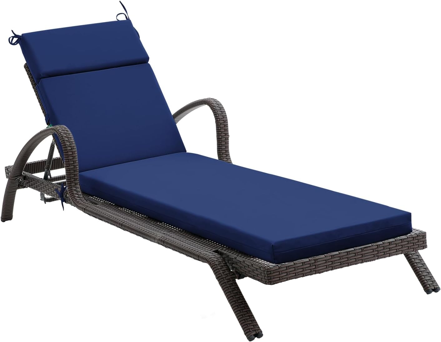 Chaise Lounge Cushions Outdoor Furniture, High-Density Foam Chair Cushion with Ties, Weather & Fade Resistant - Patio Recliner Chairs Cushions for Lawn,Pool & Beach 72x21x3 Inch, Royal Blue 72"L x 21"W x 3"H Royal Blue
