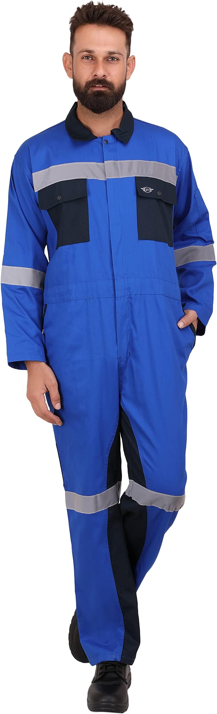 Club 21 Men's Coverall Cotton 210 GSM Boiler Suit for Industrial Purpose, Cotton Breathable Workwear Overall Suit for Men