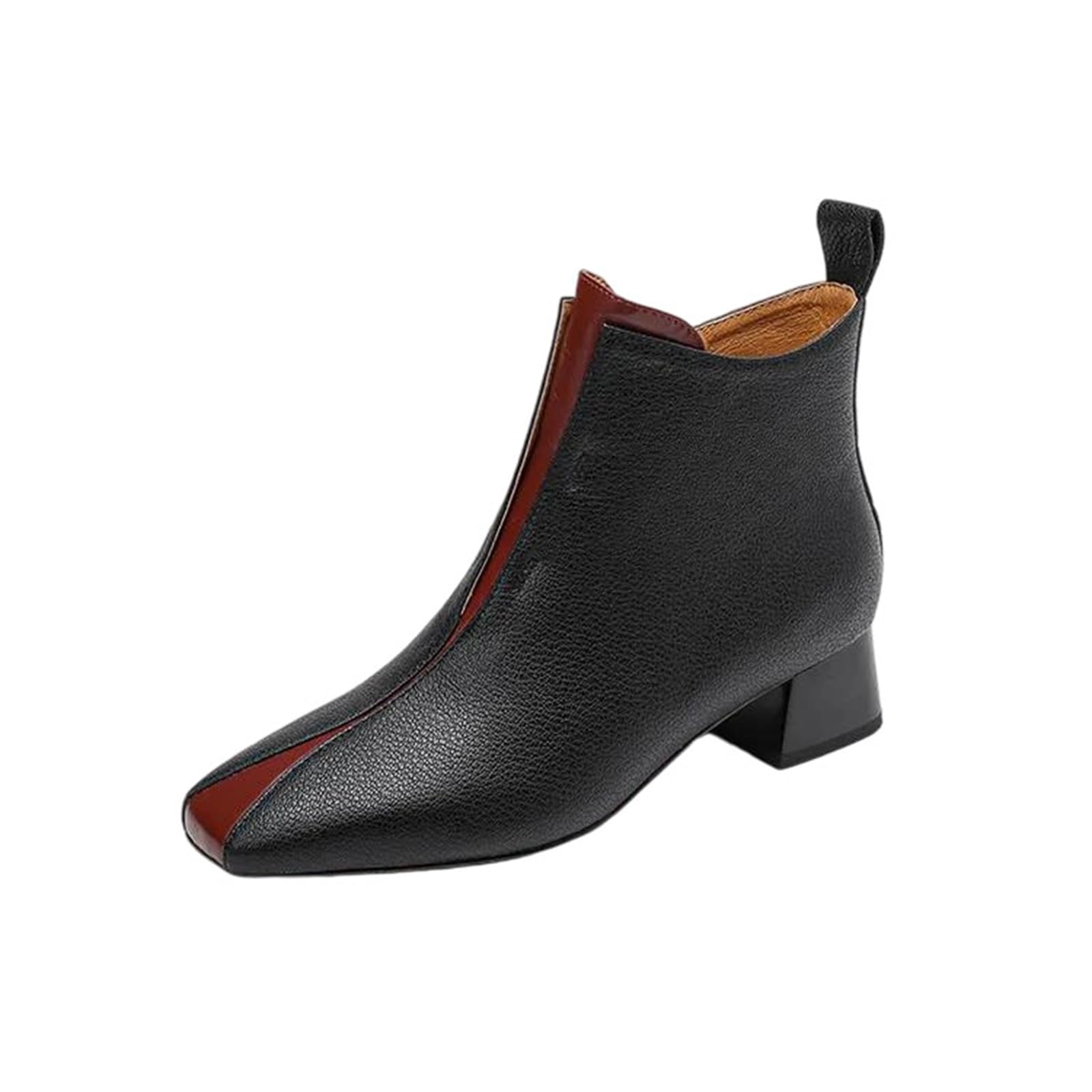 Womens Booties Square Toe Med Square Heel Office Lady Ankle Boots Elegant Modern Style With Mixed Colors And