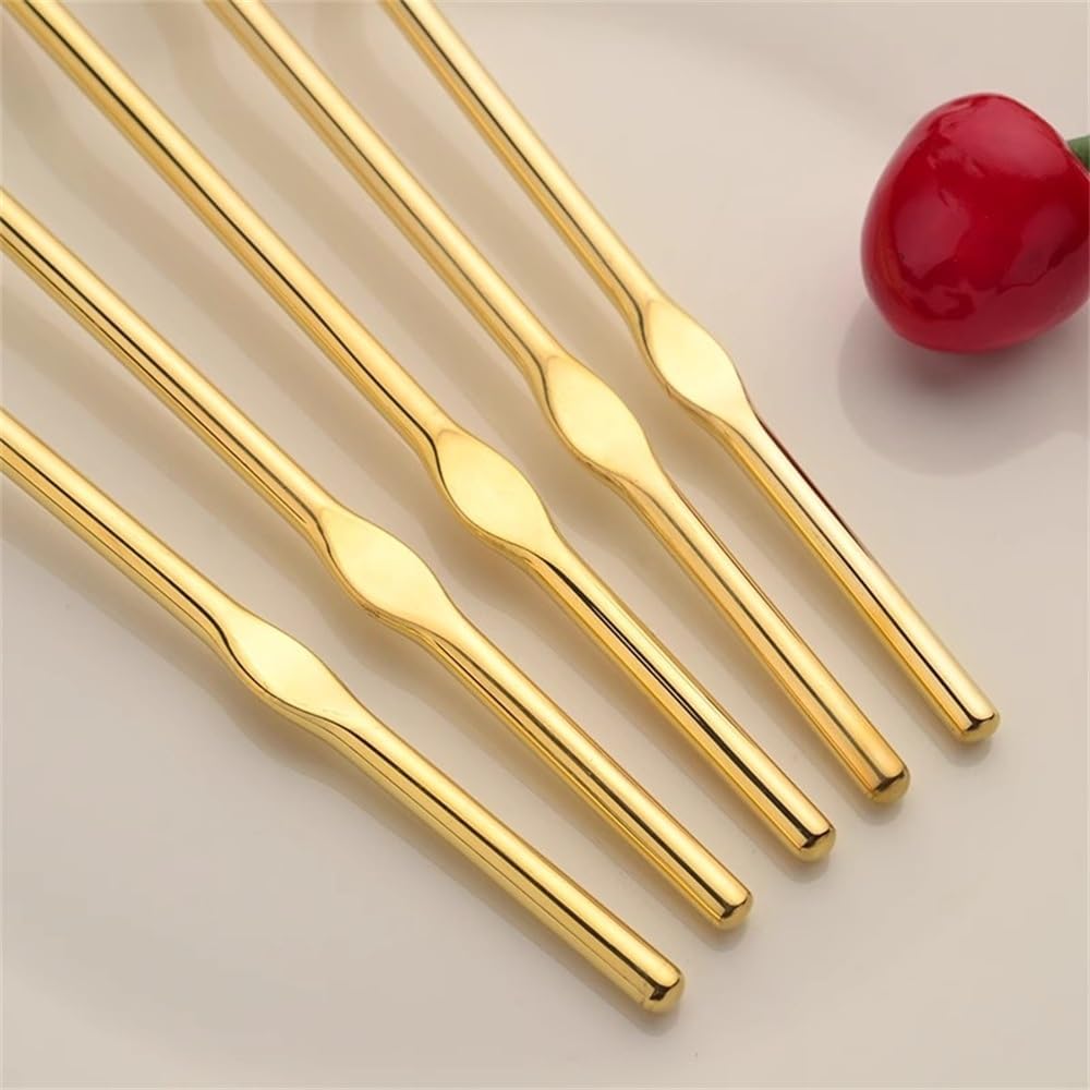 Stainless Fruit Forks Long Handle Copper Mixing Fork Dessert Cake Fruit Stick for Dessert Cake Cocktail