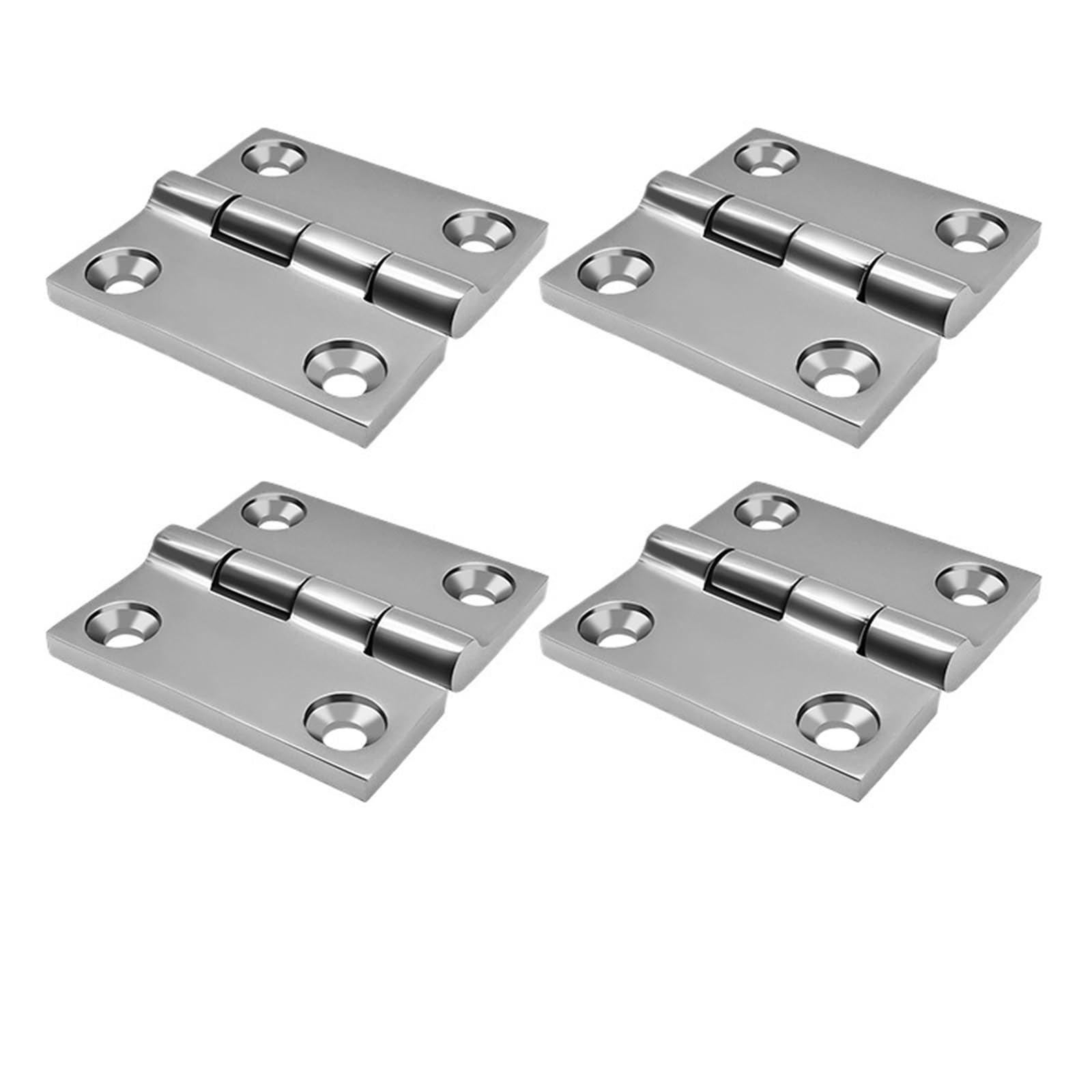 316 Stainless Steel Hinge Marine Boat Square Deck Cast Door Hinge Polished Hardware 4Pcs(38x38mm x 4)