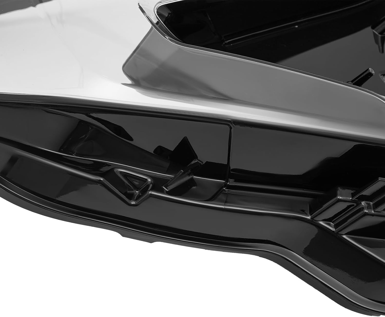Headlamp Lens Cover Compatible with GMC Terrain 2018-2021 Pair Front Headlight Lens Cover PC Black+ Clear