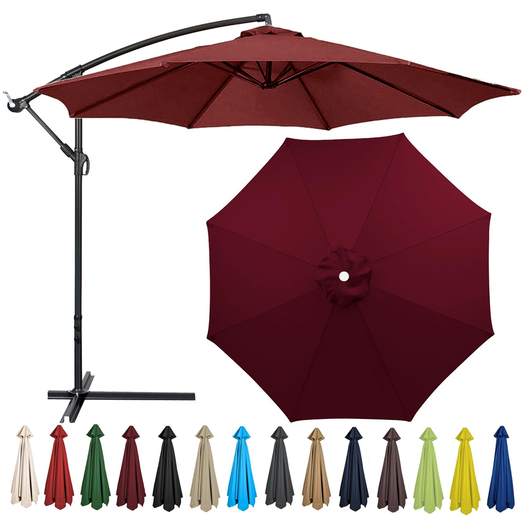 Replacement Parasol Canopy 200CM 2.7M 300CM + 6 Arms/8 Arms Replacement Parasol Fabric Cover For Garden Umbrella Waterproof Anti-ultraviolet Replacement Umbrella Cloth-image-25