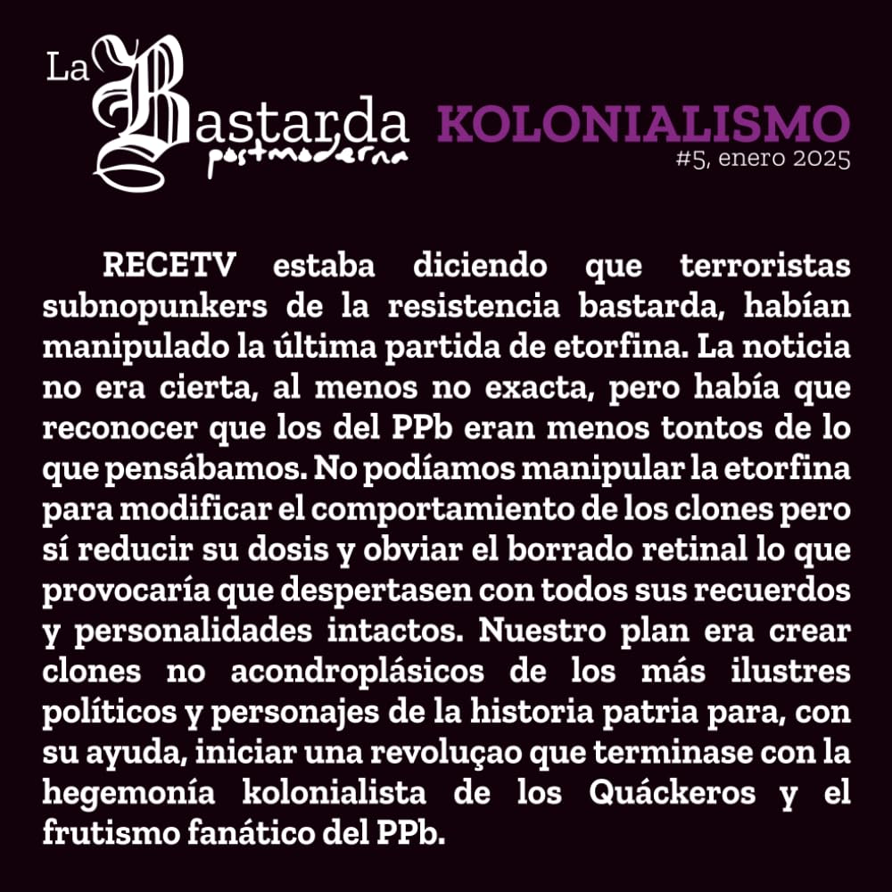 La Bastarda Postmoderna #5: KOLONIALISMO: Revista literaria de la kk Postmoderna