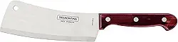 Cutelo Tramontina Polywood com Lâmina em Aço Inox e Cabo de Madeira Vermelho 6"