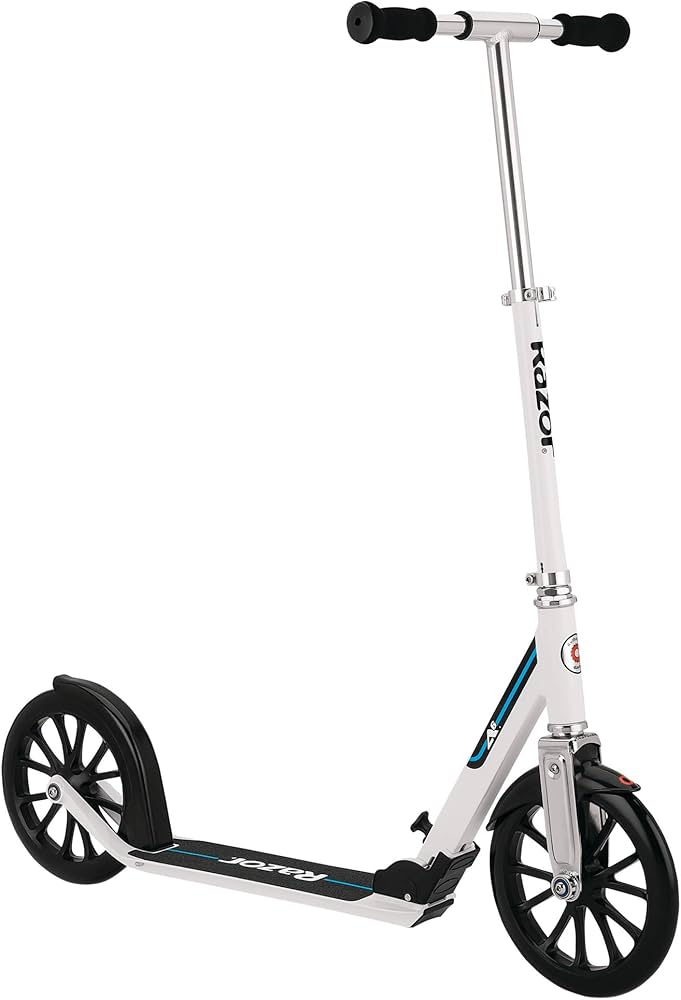 Razor A6 キックスクーター - 特大10インチホイール ロングデッキ 陽極酸化アルミフレーム 折りたたみ式 調節可能なハンドルバー 軽量 220ポンドまでのライダー用