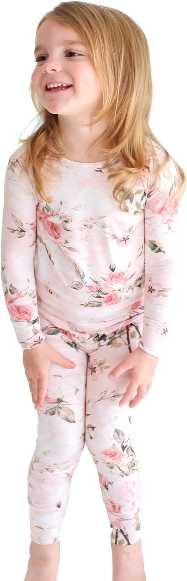 Posh PeanutPosh Peanut Girls Pajamas - Soft, Viscose from Bamboo PJs for Kids - Matching, Long Sleeve Toddler Pajamas for Girls