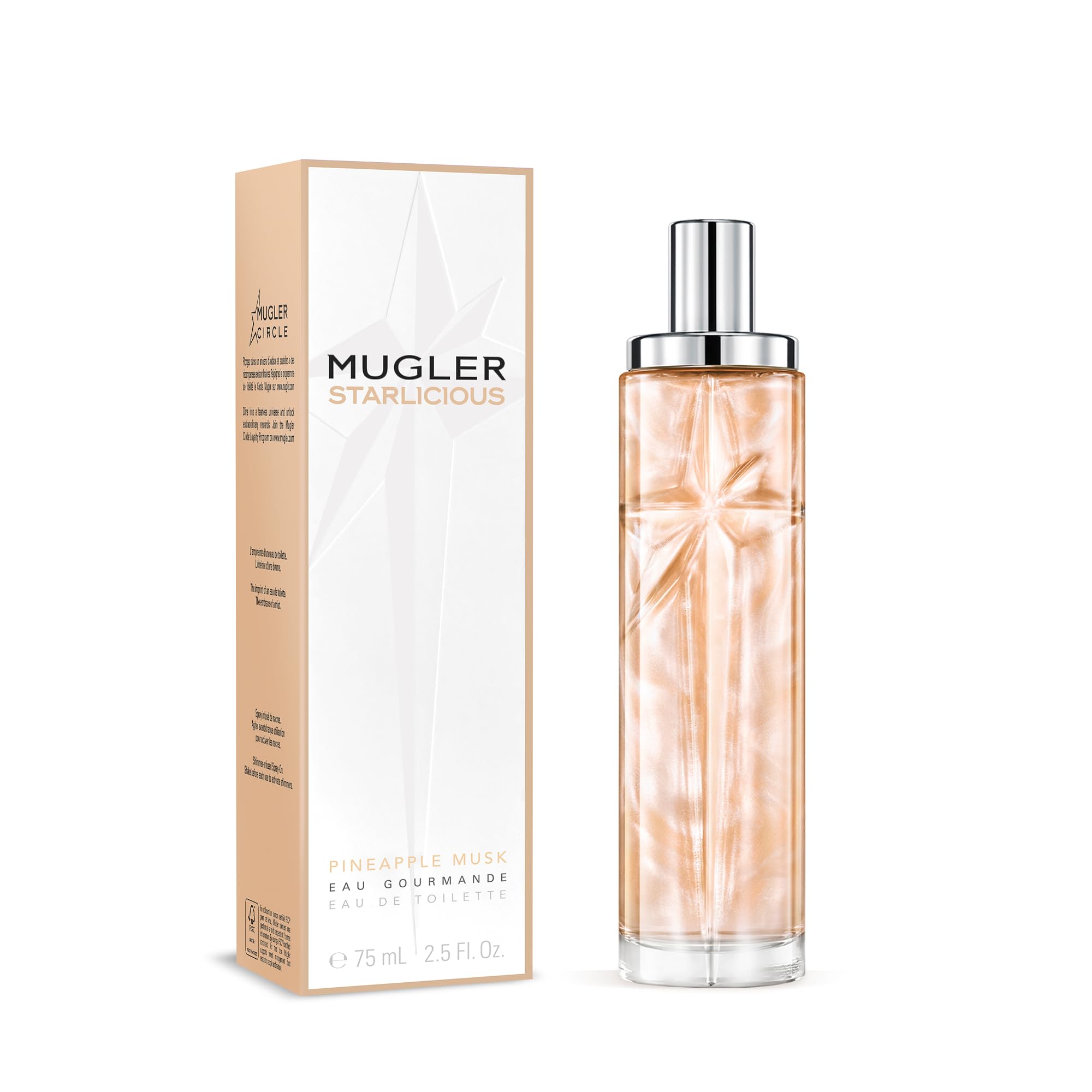 Mugler, Starlicious Pineapple Musk Shimmer, Eau de Toilette, 75 ml | Con notas de piña y almizcle luminoso, agua gourmand que fusiona la alta perfumería con el arte goloso