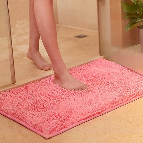 Miniatura 10 de vctops Alfombras de baño de chenilla extra suaves y absorbentes de microfibra, alfombra antideslizante para bañera, alfombra de ducha, color Camello