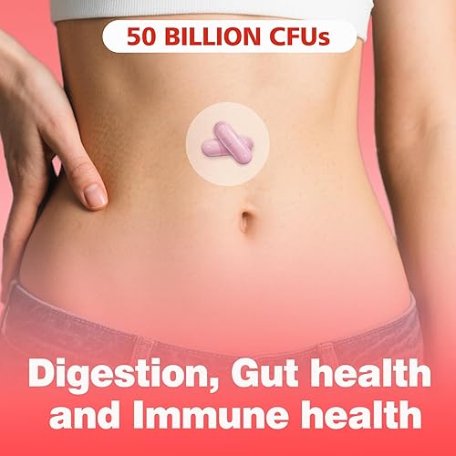 Miniatura 3 de 50 mil millones de UFC probióticos para mujeres, suplemento probiótico para la salud digestiva con prebióticos y mezcla de probióticos