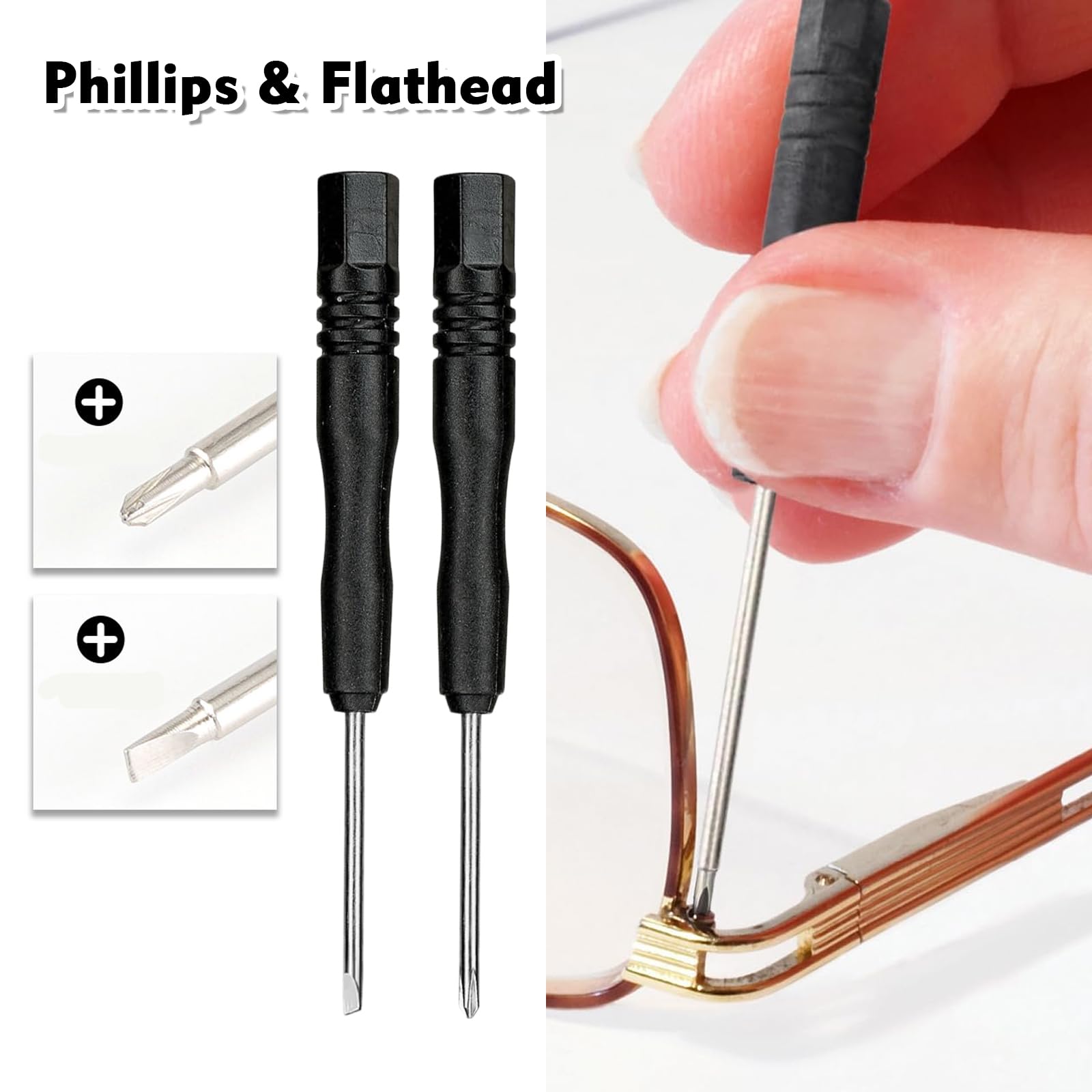 NICECONE Gold Eyeglass Repair Kit 150PCS, Glasses Repair Tool Set including Screws (Gold), Nose Pads, Screwdrivers, Tweezers - Image 4