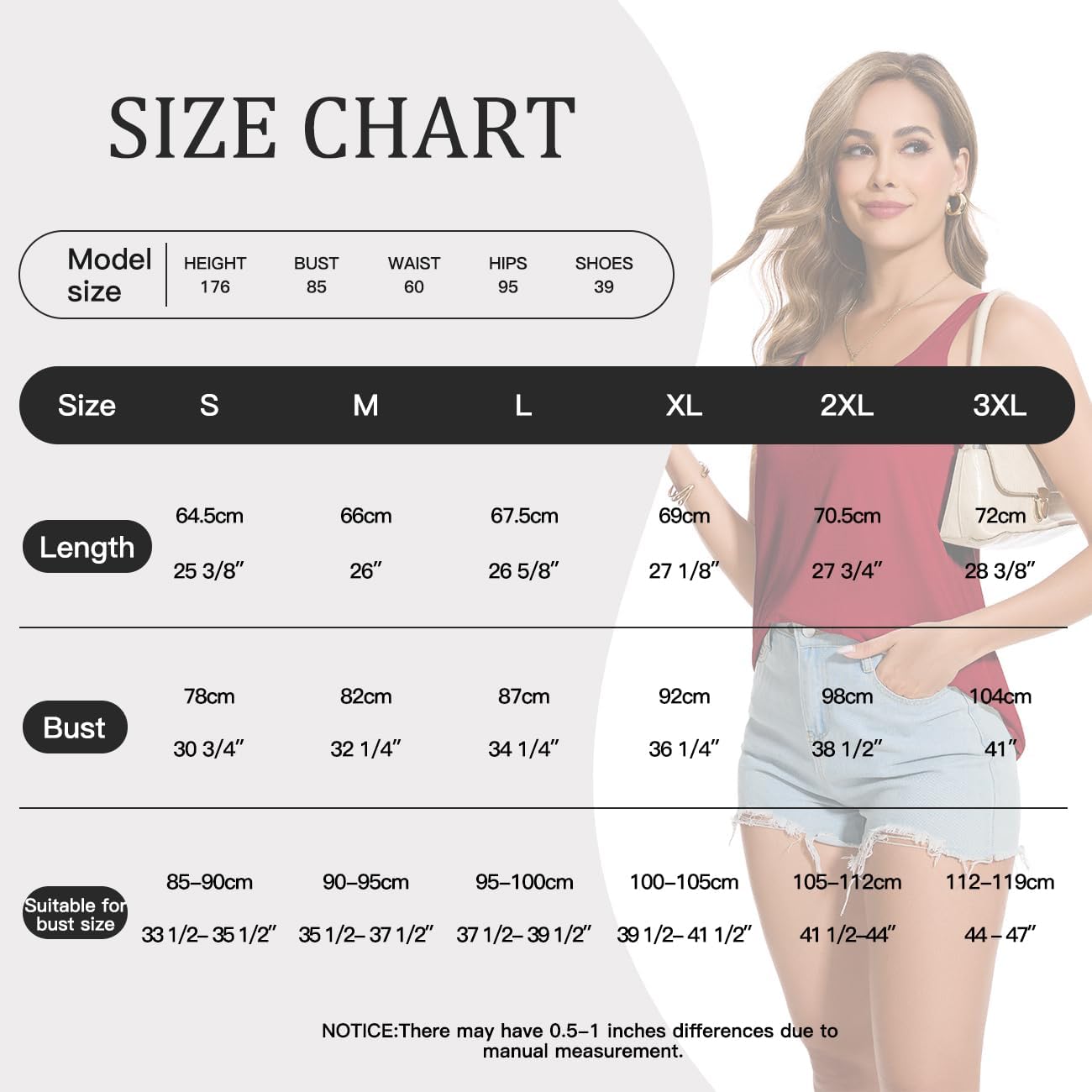 ANYFITTING V Neck Tank Top with Built in Bras Wide Strap Loose Fitting Flowy Summer Sleeveless Shirt - Image 6