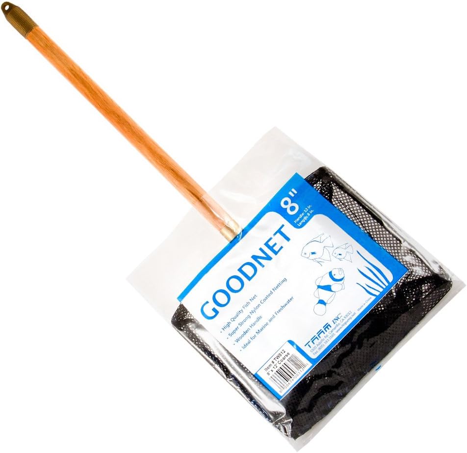TAAM Proffesional Wood Handle Coarse 8" Aquarium Net with a 12" Handle