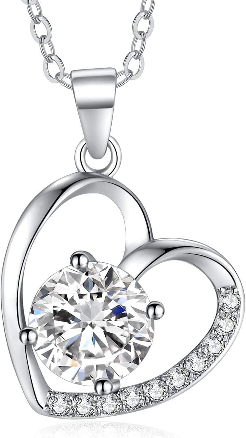 "Liebe Dich für immer" Jewellery Women's Necklace Heart Women's Necklace Silver Gifts for Women Mum Grandma Girlfriend