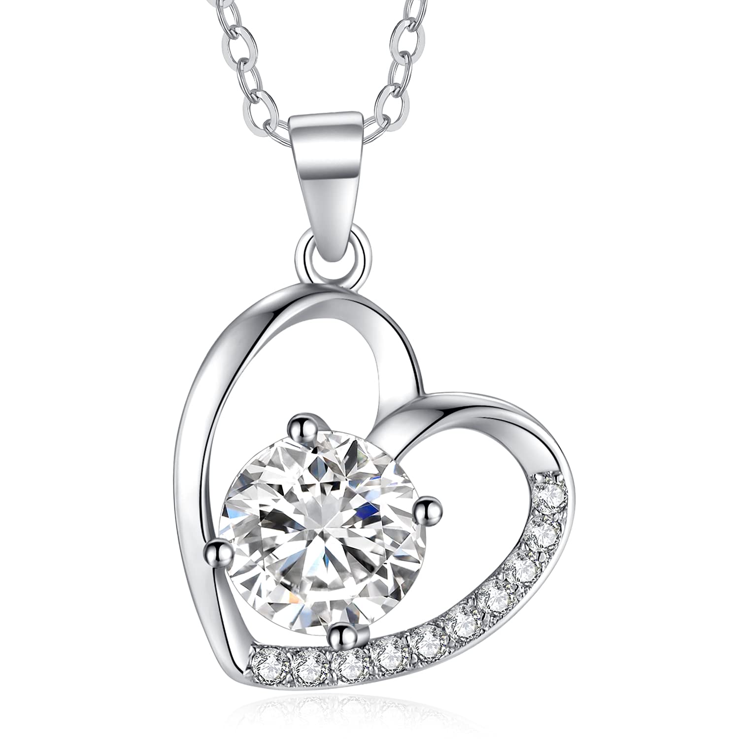 "Liebe Dich für immer" Jewellery Women's Necklace Heart Women's Necklace Silver Gifts for Women Mum Grandma Girlfriend