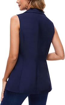Blazer MINTLIMIT Da Donna A Maniche Lunghe Con Colletto A Scialle - Classico Abbigliamento Da Lavoro, Tasche Con Patta, Nero