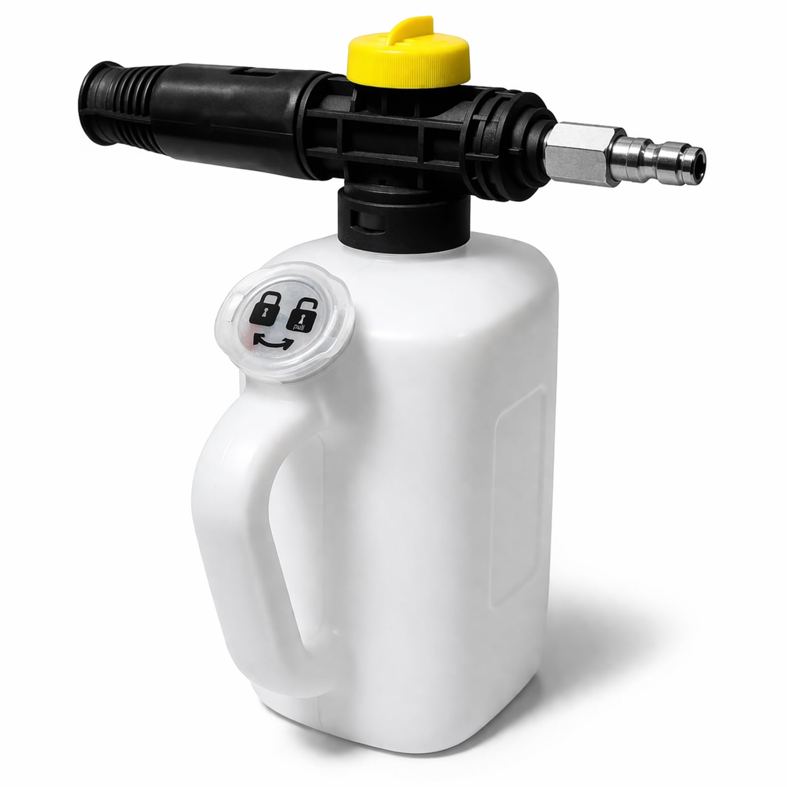Snow Foam Lance, Foam Cannon 1/4" Quick Connect, 1L Pressure Jet Bottle Snow Foam Bottle Cannon Washer with Adjustable Spray Nozzle and Shampoo Measuring Cup