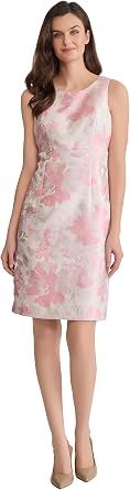 Kasper Womens Sleeveless Jacquard Sheath Dress