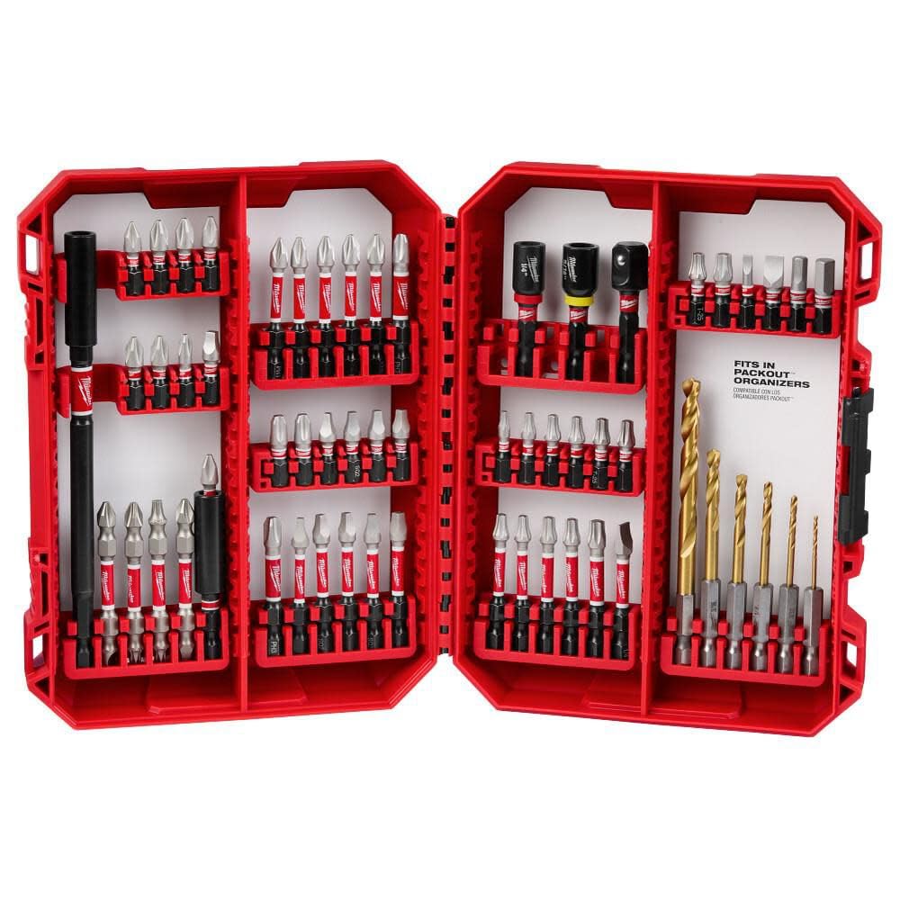 Milwaukee Shockwave Bit & Drill Bit Kit w/ 60 Pcs - 48-32-4097