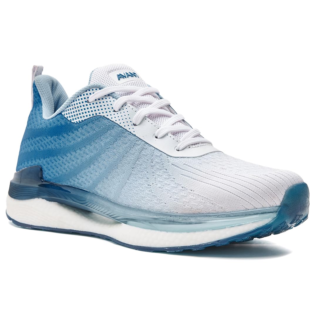 AVANT Mens Rainbow Walking Shoes - Superior Traction, Anti Skid, Lightweight, Multi Directional Flexibility, Enhanced Cushioning, Sports Footwear (AVMSH087CL02UK6_Blue/White_UK6) (B0CKW4HKZP) Amazon Price History, Amazon Price Tracker