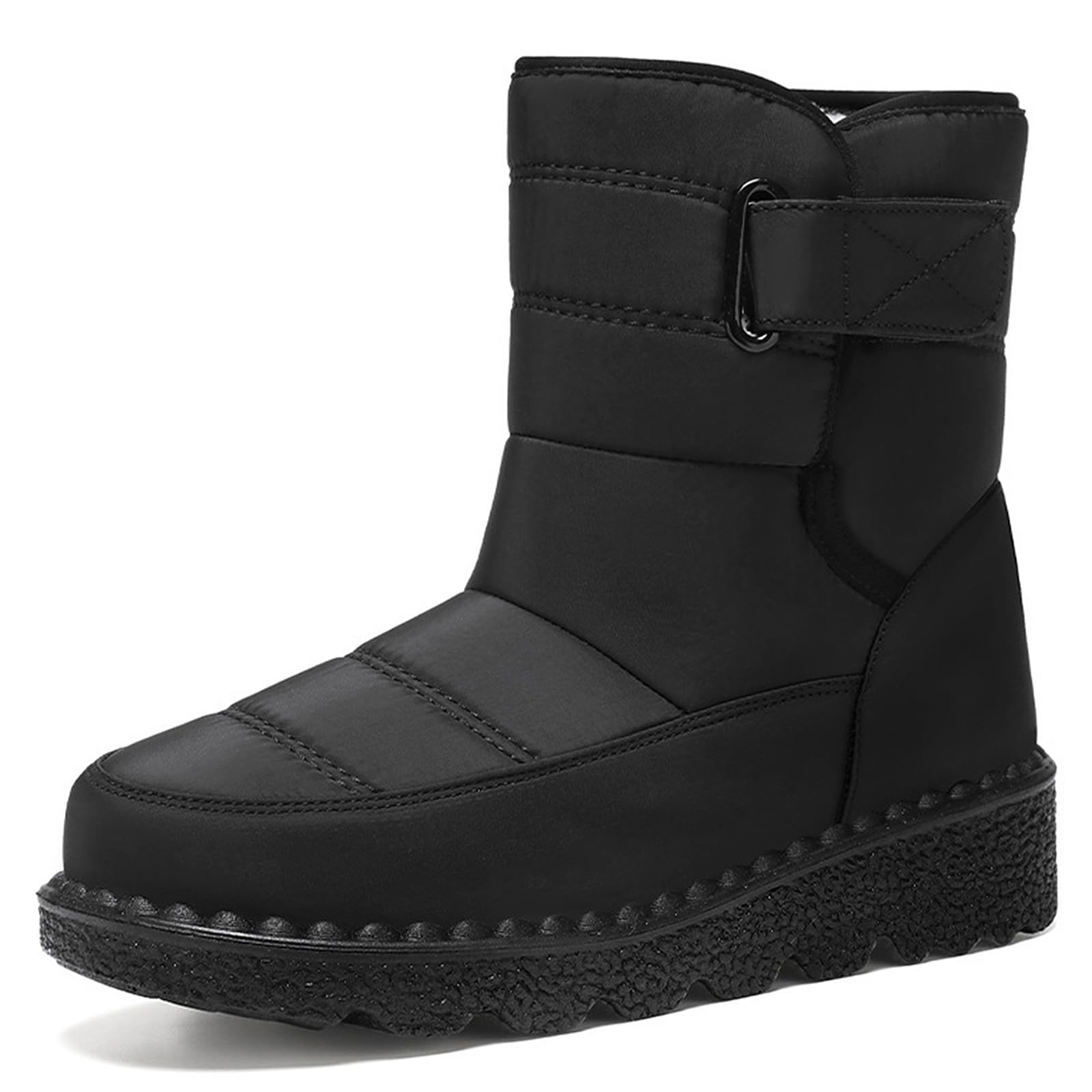 Optigard Womens Winter Snow Boots with Hook and Loop Warm Fur Lined Lightweight Waterproof Ankle Boots Comfortable Non-Slip