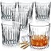 Produktbild KADAX Trinkgläser Kristalloptik, 6er Set, Whisky Gläser, Rum Gläser, Rum Gläser Set, Alkohol Gläser Set, Bourbon Gläser, Scotch Gläser, Gin Gläser (300 ml, Streifen)